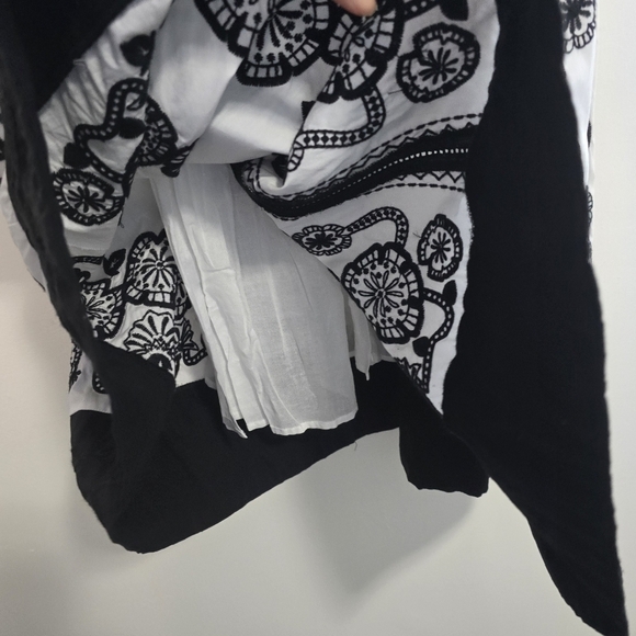 Johnny Was Jade Black White Embroidered Sundress Midi Dress - Picture 11 of 15